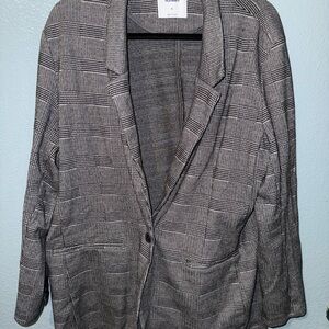 Old Navy Black and Gray Glen Plaid Blazer